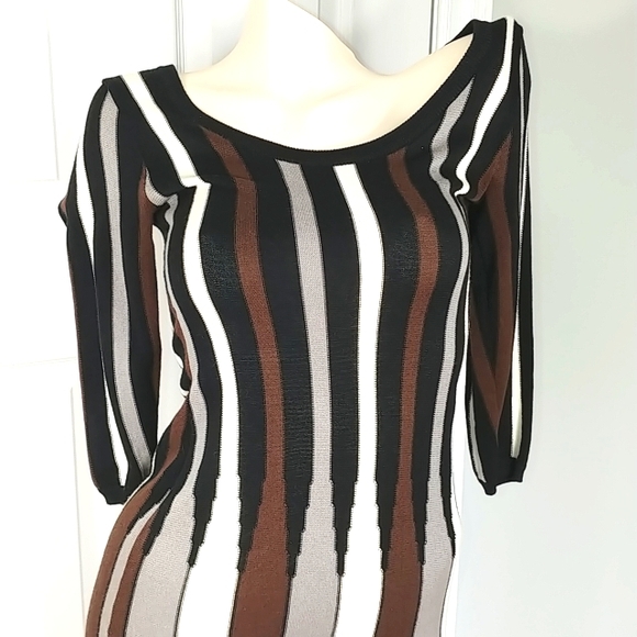 Mini body con striped knit dress size small - Picture 3 of 7